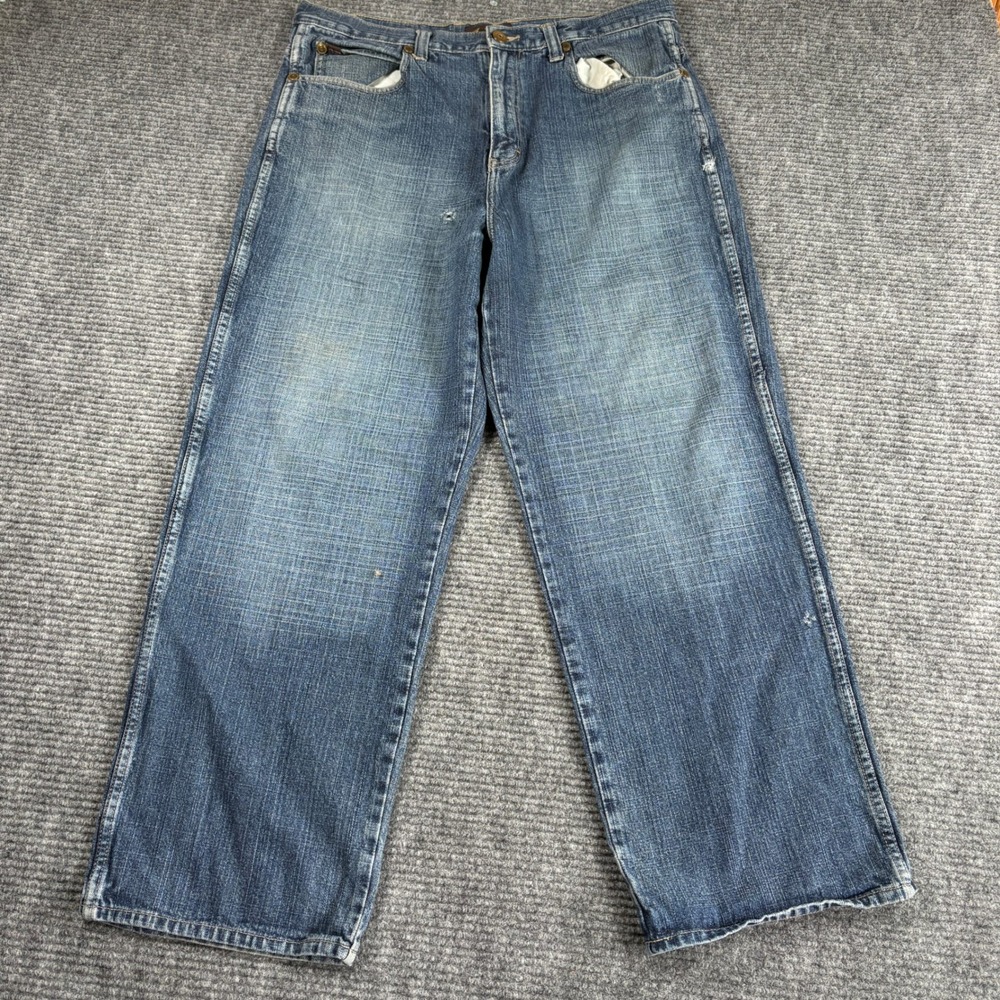 REVERB Mens Loose Fit Baggy Jeans Blue Medium Wash 34x30 Y2K Streetwear Skate
